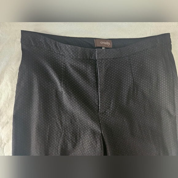 CROSBY. Madison Black Diamond Dot Straight Leg Pants | SZ 2 - Picture 4 of 9